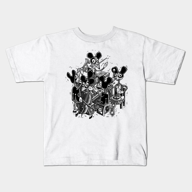 Mouse Band Windup Toy Kids T-Shirt by Lisa Haney